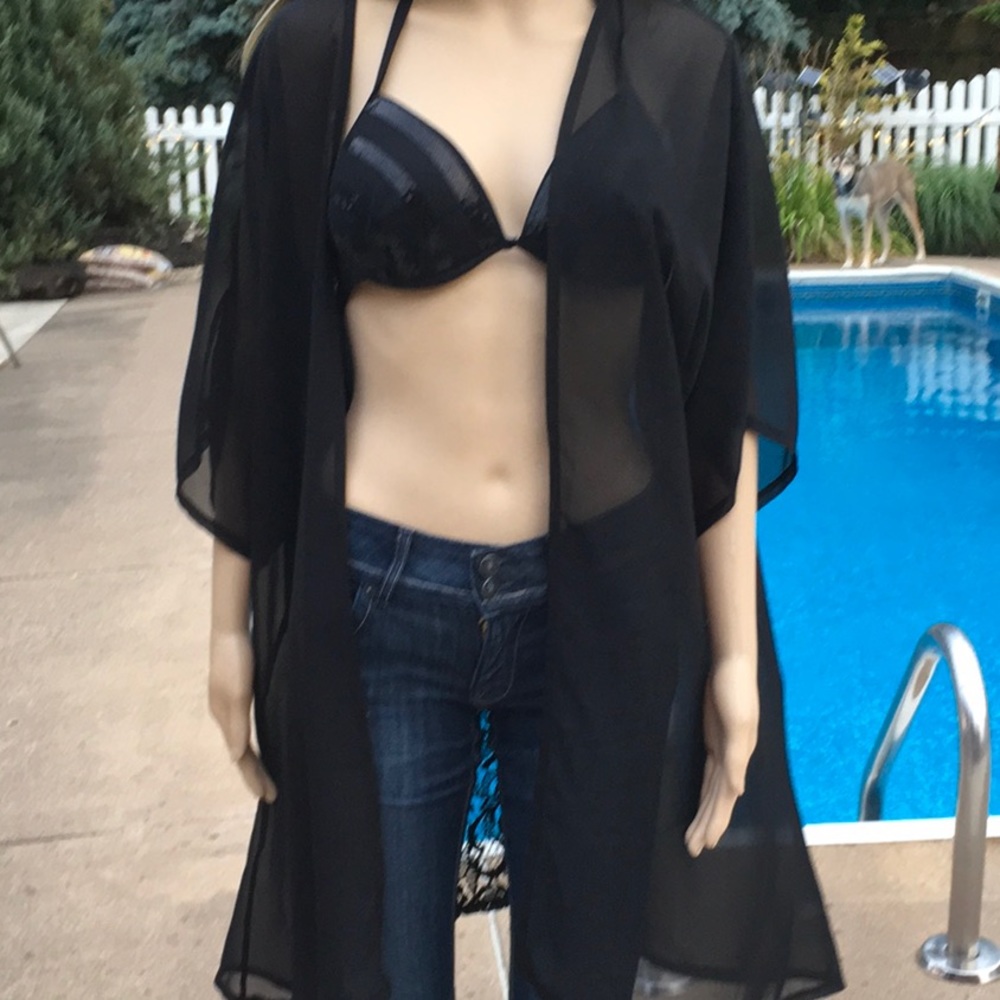 LACE BACK SHEER KIMONO - Picture 2 of 8